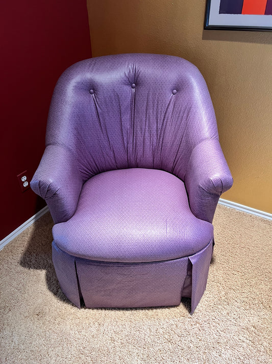 Pennsylvania House Purple Upholstered Tufted Curved Back Accent Chair PD138-37