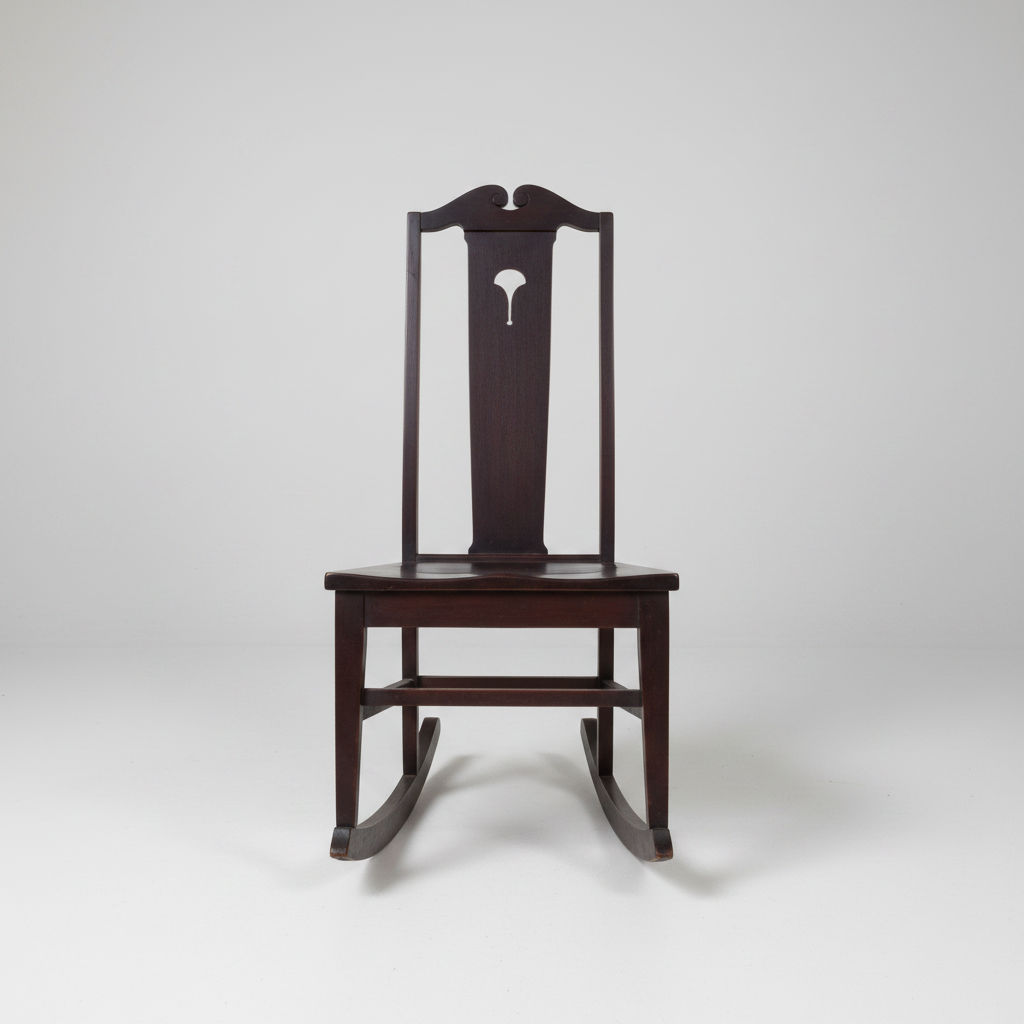 JS Ford & Johnson Co Antique Armless Wood Rocking Chair PD138-43
