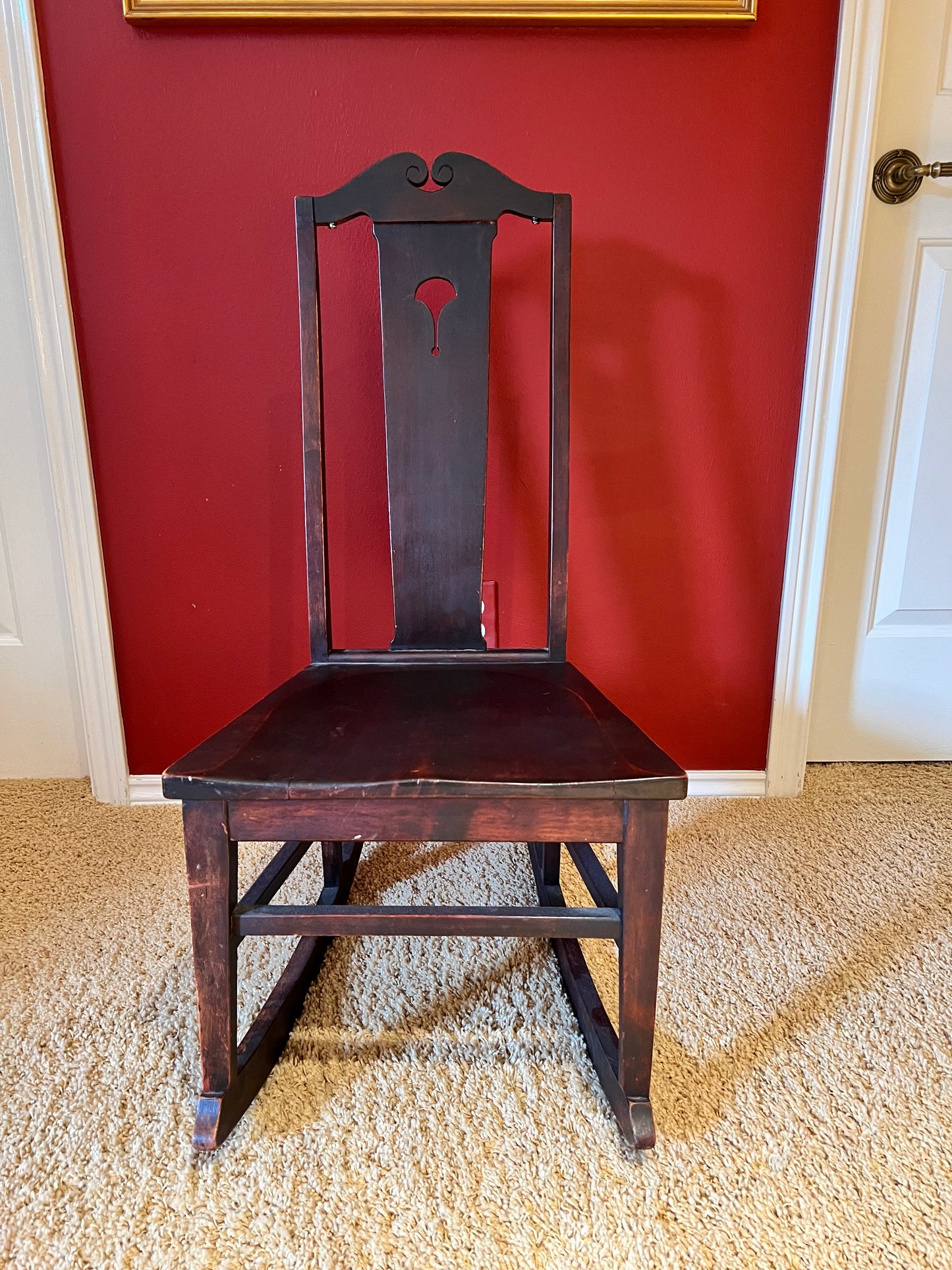 JS Ford & Johnson Co Antique Armless Wood Rocking Chair PD138-43