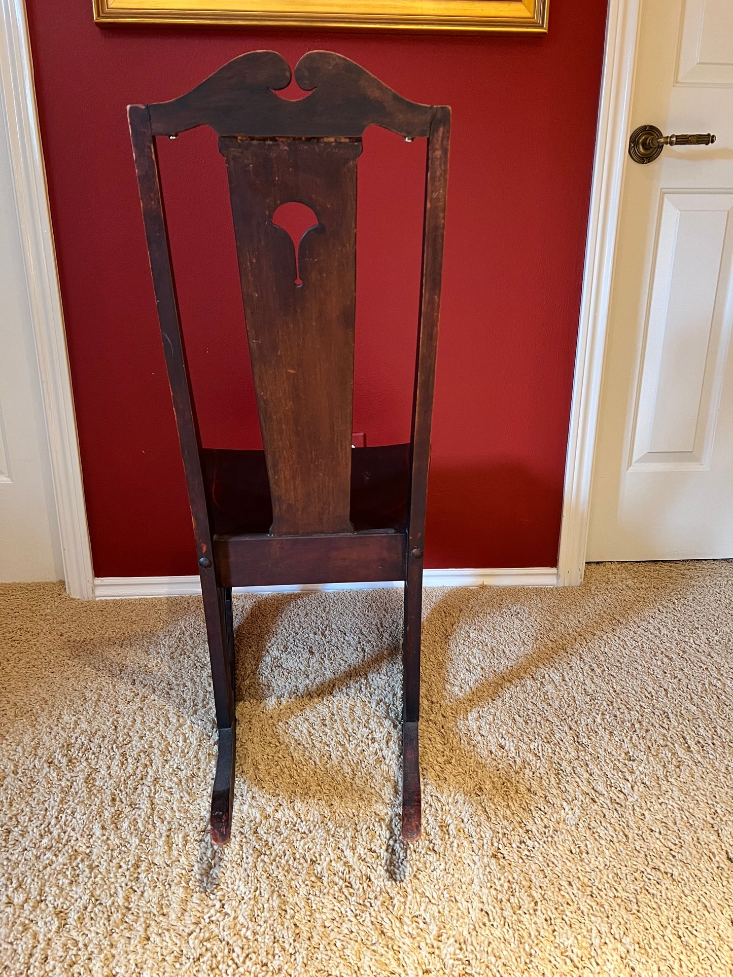 JS Ford & Johnson Co Antique Armless Wood Rocking Chair PD138-43