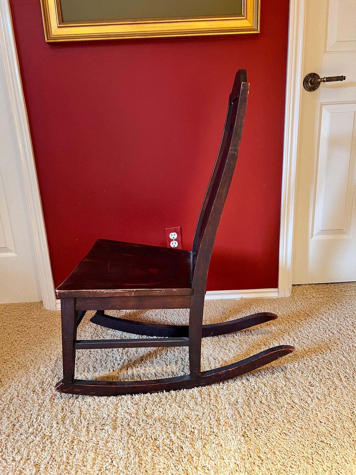 JS Ford & Johnson Co Antique Armless Wood Rocking Chair PD138-43