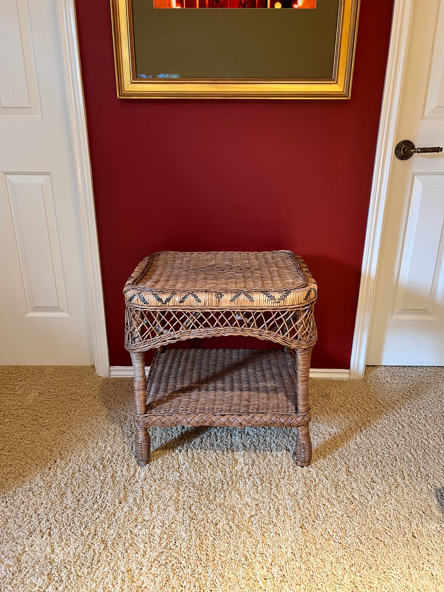 Two Toned Wicker Side Table/Nightstand PD138-40