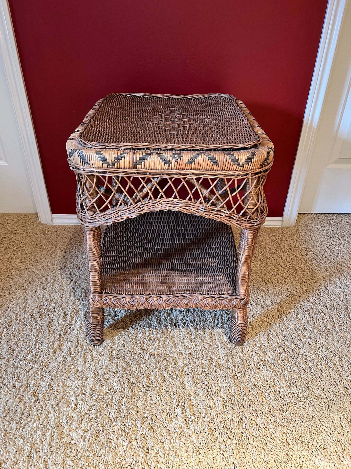 Two Toned Wicker Side Table/Nightstand PD138-40