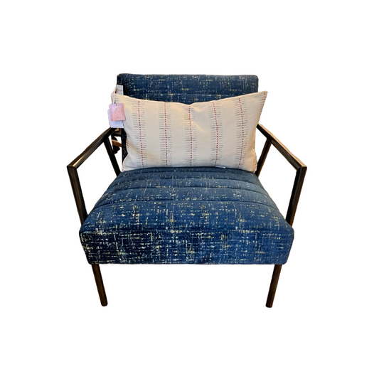 Norwalk Custom Lansing Metal Framed Blue Upholstered Chair TH154-10
