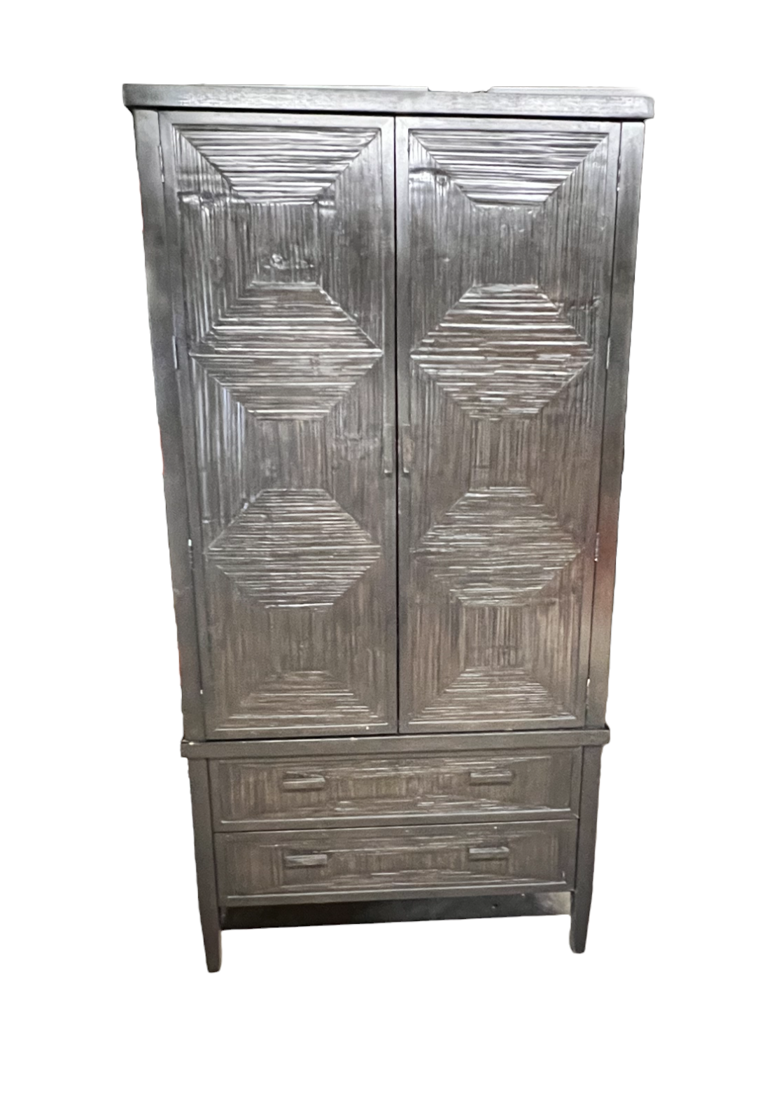 2 Piece Balinese Entertainment Center/Armoire Wardrobe JC155-24