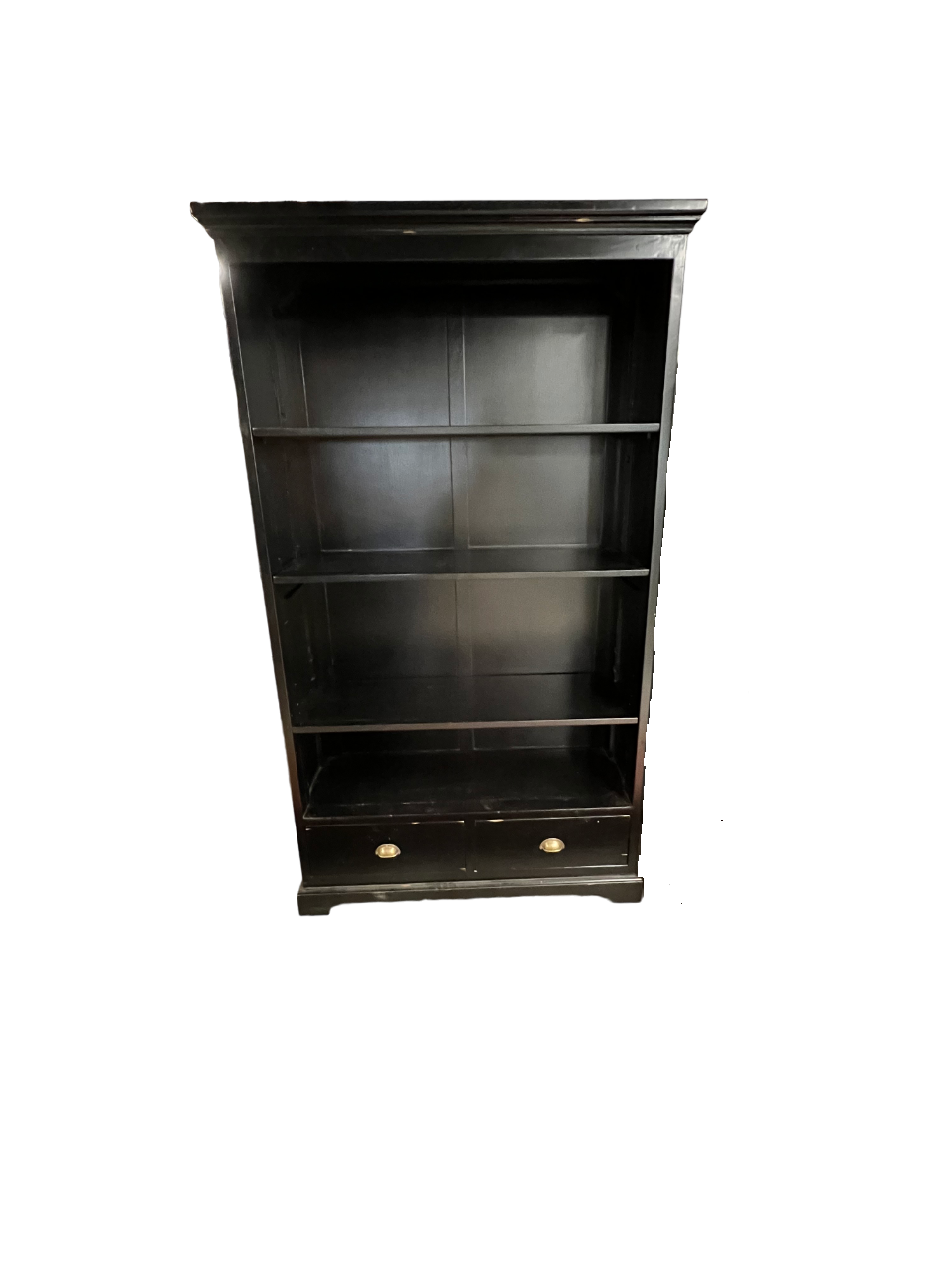 Large 3 Adjustable Shelf Black Bookcase w 2 Lower Drawers JC155-26
