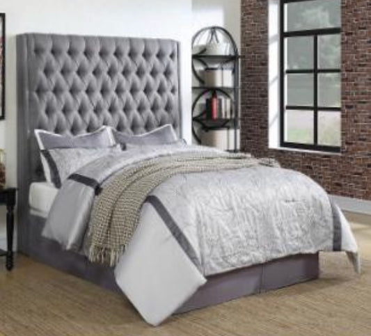 Coaster Summerset Grey Tufted King Size Bed Frame - HOP104-B11