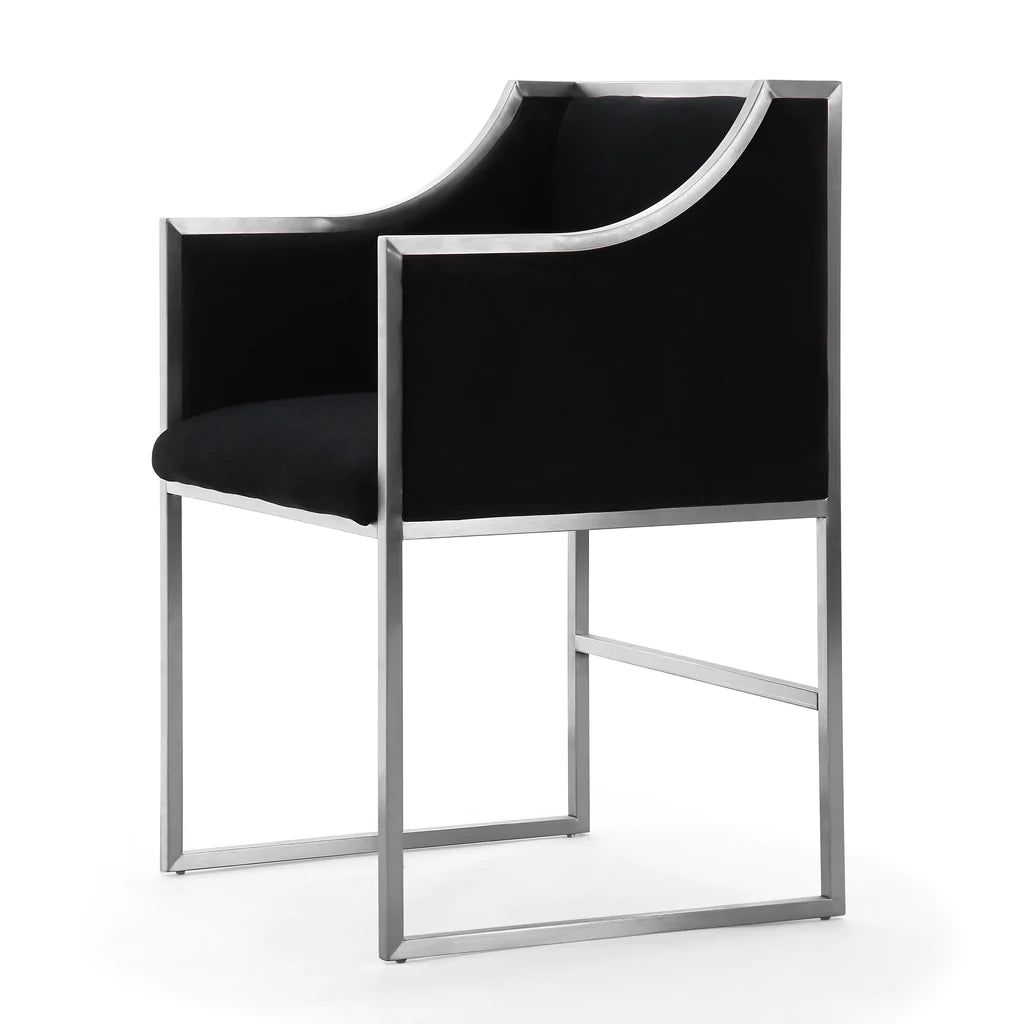 Atara Back Velvet Chair w/Silver Frame (10 available) BL137-01