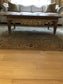 Distressed Wood Carved Apron Coffee Table w Gold Accents HR177-27