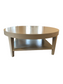 Round White Coffee Table w Lower Shelf HR177-36