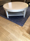 Round White Coffee Table w Lower Shelf HR177-36
