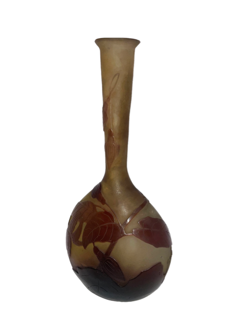 Emile Gallé French Art Nouveau Cameo Glass Vase c1900 SK92a-29