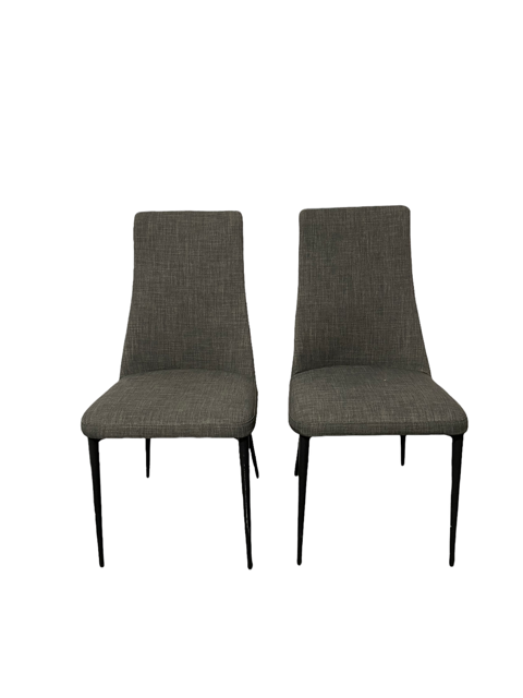 Pair of Moe's Home Collection Charcoal Denim Chairs HOP104-2-5