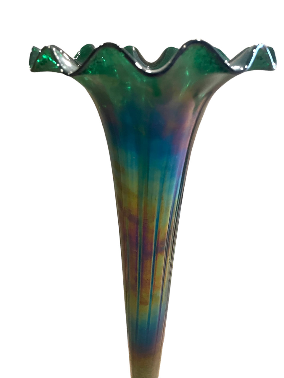 Very Large Favrile attributed to Tiffany Carnival Glass Tulip Shape Floor Vase JS45-11702